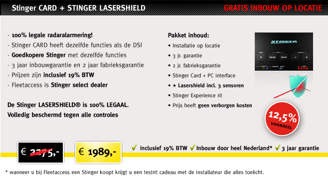 stinger card lasershield aanbieding