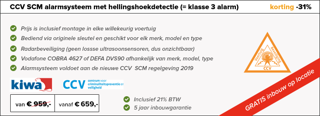 ccv scm alarmsysteem met hellingshoekdetectie autoalarm