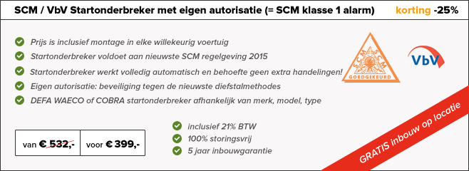 klasse 1 alarm startonderbreker met eigen autorisatie