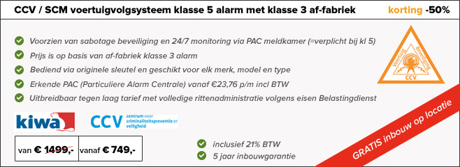 aanbieding autoalarm klasse 5 met af-fabriek klasse 3 alarm