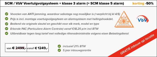 Volkswagen klasse 3 / 5 alarm met voertuigvolgsysteem van Fleetaccess