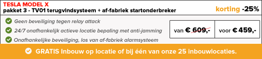 Tesla model X beveiligen met extra TV01 terugvindsysteem