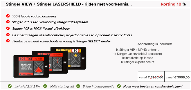 stinger vip zonder lasershield radardetector