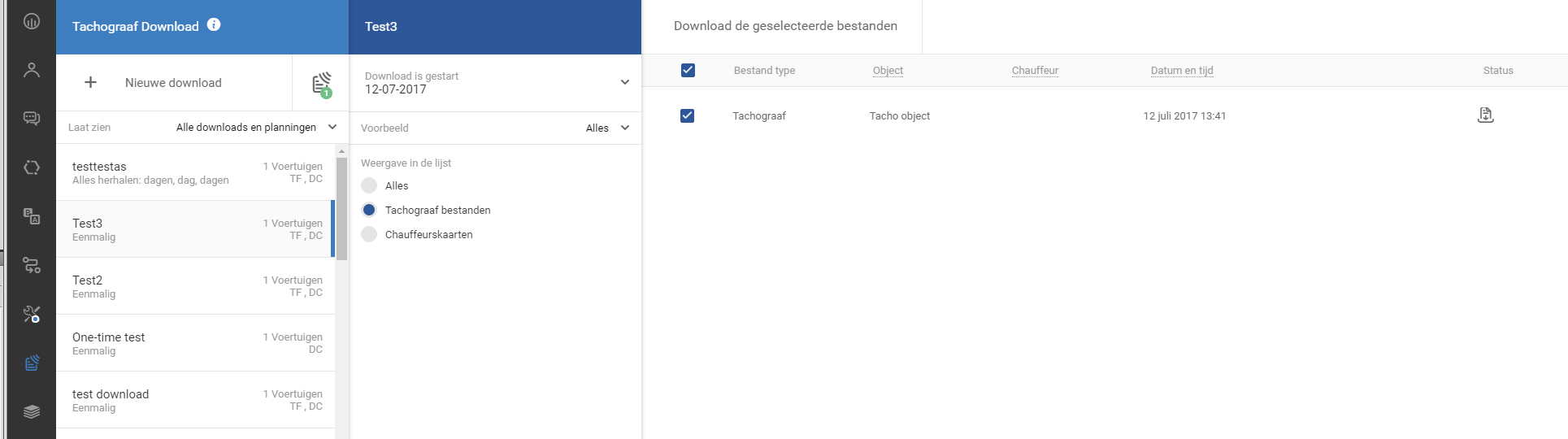 tachograaf uitlezen instellen
